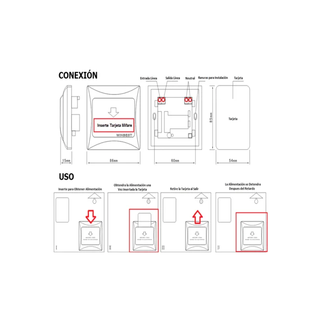 ZKTECO PSM - Modulo de Ahorro de Energía LED / Control de Energía para Habitaciones de Hotel image 3