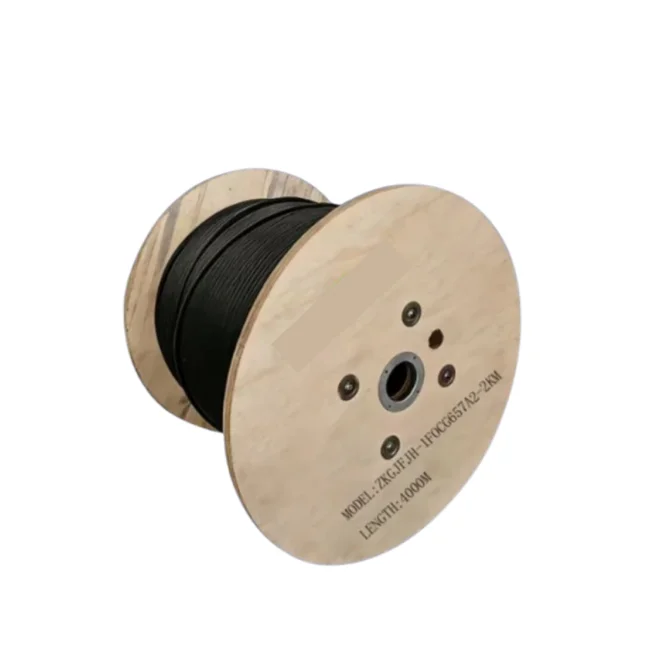 TCE - Fibra Óptica Tipo Drop Redonda G.657A2 / Monomodo / 1 Hilo / Forro de 3 mm / Carrete de 2 KM