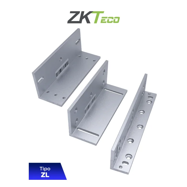 ZKTECO LMB120ZL - Soporte de Montaje para Diversos Tipos de Puertas, Tipo ZL, Aluminio Anodizado, Compatible con Cerradura Magnética LM120