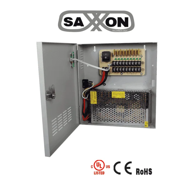 SAXXON PSU1220-D9 - Fuente de Poder de 12 vcd/ 20 Amperes/ Para 9 Camaras/ 2.2 Amperes por Canal/ Protección contra Sobrecargas/ Certificación UL/ image 3