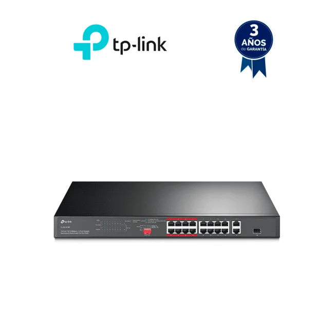 TP-Link TL-SL1218P dispositivo de redes No administrado Gigabit Ethernet (10/100/1000) Energía sobre Ethernet (PoE) 1U Negro
