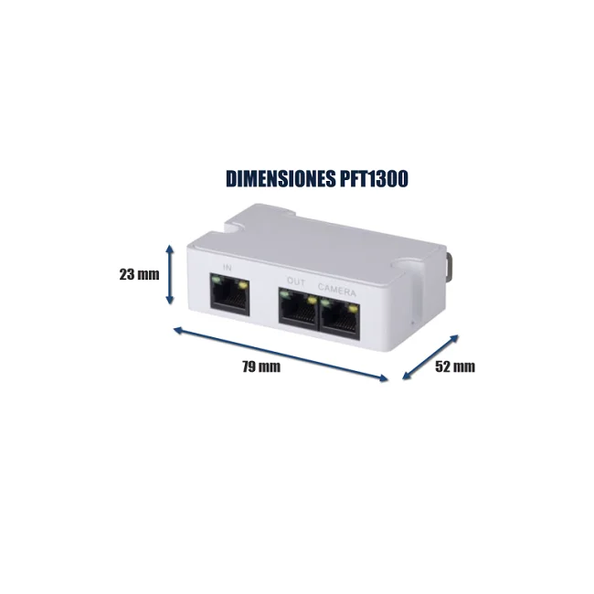 DAHUA PFT1300 - Extensor  PoE &  PoE plus pasivo / 2 Puertos / Conexión en cascada hasta 300 Mts / 2 Puertos Fast Ethernet image 2