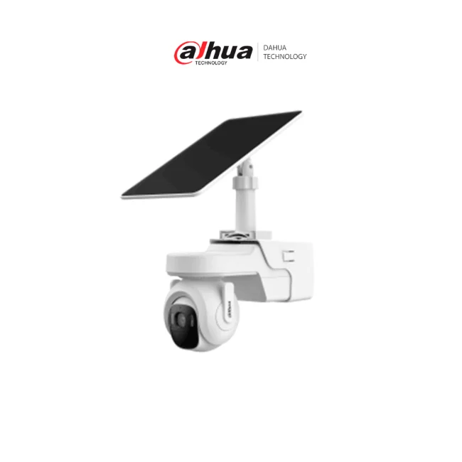 DAHUA  DH-KIT/BP4A-4G/M0508 -Kit cámara PT 4G Solar/ 4MP/panel solar/Batería/ SMD/ Sirena y luz de disuasión activa/Audio bidireccional/ Iluminador dual inteligente/IR 30 m/ luz cálida 20m/ Modo AOV(vídeo siempre activo)/ Ranura para Micro SD/IP66/