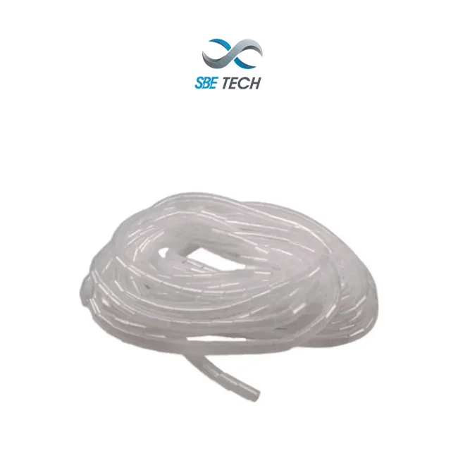 SBE TECH SBEESP12 - Organizador de cable en espiral blanco, 1/2", 10 metros, en rollo