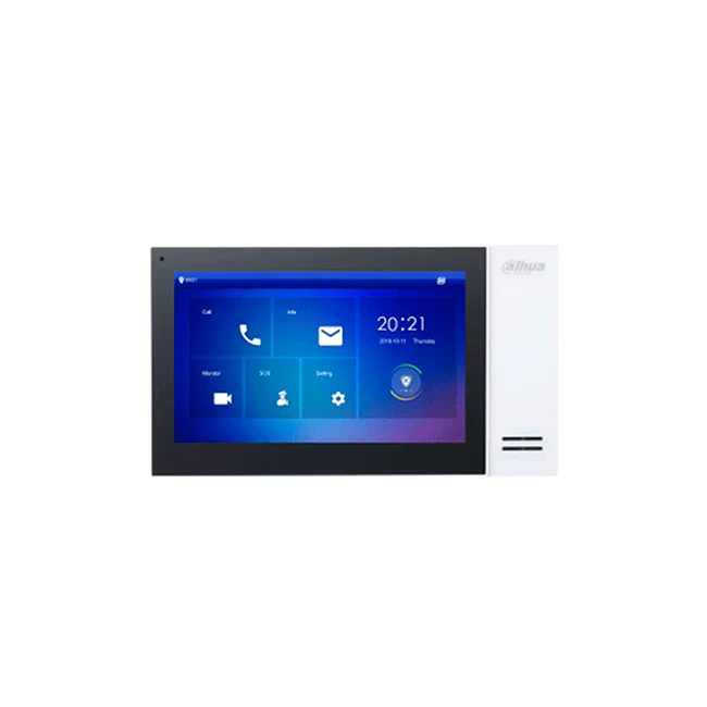 DAHUA KTP01L(S)-Kit de Videoportero IP con Frente de Calle Metálico Antivandálico y cámara de 2MP. Incluye monitor táctil de 7", ranura SD, control de puerta, E/S de alarmas, y switch PoE d 6 puertos, 36W Ideal para seguridad avanzada image 2