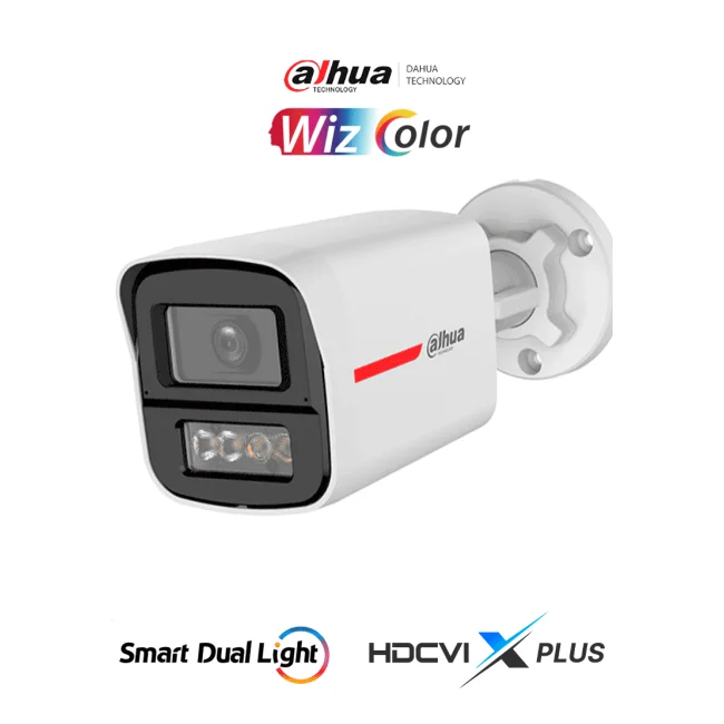 DAHUA DH-HAC-HFW1249XN-IL-A-PRO -Cámara Bullet HDCVI 2MP WizColor/HDCVI X PLUS/ Imagen 24 Horas a Color/ Corrección de Distorsión de Imagen mediante IA/ Iluminador Dual Inteligente/ Hasta 50m de Dist de Ilumi/Doble Mic Incorp/ 101 grados/