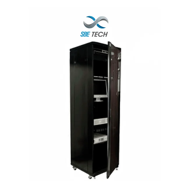 SBE TECH SBE-GNL42URP600PC - Gabinete de Piso de 42 UR con puerta de cristal y una profundidad de 60.0 cm.