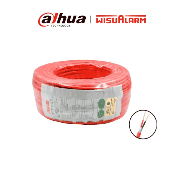 DAHUA WISUALARM 2X18AWG - Bobina de 305 Metros de Cable Blindado para Alarma de Incendio/ 2x18A AWG/ Listado UL/ retardante de flama UL105°C/ 2 Hilos Calibre 18/ Grado Ignífugo VW-1/