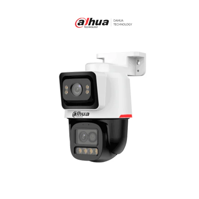 DAHUA DH-IPC-PTS2449C-4E3Z-S-PV-PRO Cámara PT varifocal WizColor de 4 MP + 2 MP/6x de Zoom Hibrido/Protección perimetral /Audio Bidireccional/Disuasión activa/Tour/Auto Tracking/Luz cálida 30m-PT 50m/Lente fija:112°/Lente PT:81.5°/SMD3.0/PoE/
