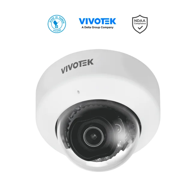 VIVOTEK FD9186-H - Cámara IP domo interior 5 Megapixeles, lente fijo 2.8mm, Smart IR 30mts, WDR Pro, micrófono integrado, Smart VCA, DI, DC12V, Ciberseguridad Trend Micro