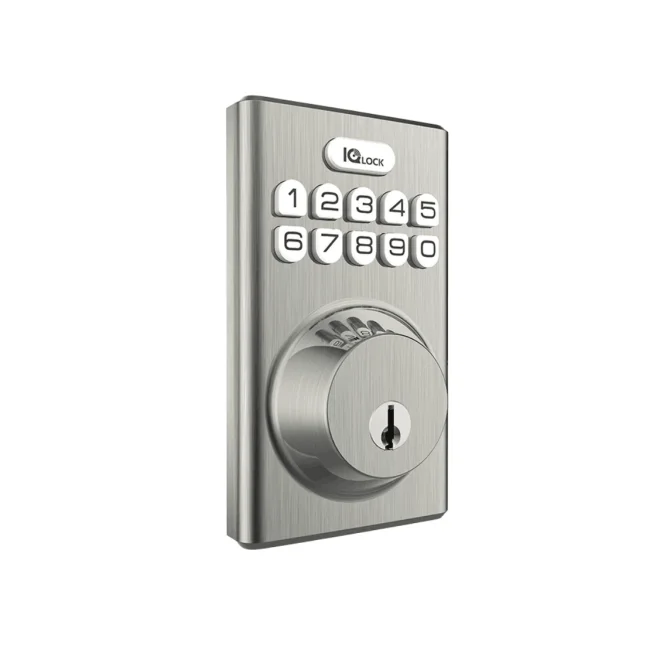 QOLSYS IQDLK-PGK-SN Cerradura con botón pulsador - Cerradura Inteligente PowerG, color Níquel Satinado (Satin Nickel) image 2