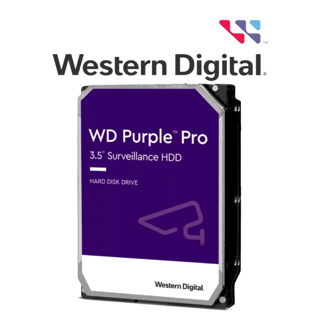 WESTERN DIGITAL WD122PURP - Disco Duro 12 TB / Serie Purple PRO / 3.5 SATA3/ 6GB / S 256MB 24X7 / DVR Y NVR de 1-16 Bahias y  1-64 Cámaras/ Inteligencia Artificial