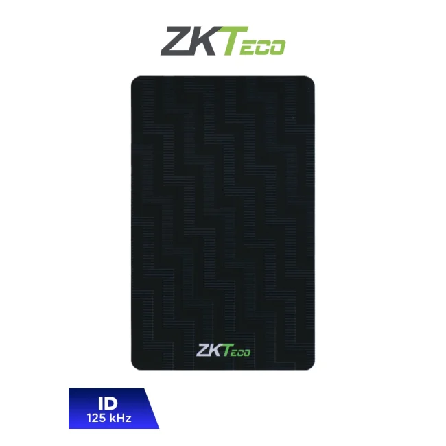 ZKTECO IDCOLORCARD - Tarjeta ID con Frecuencia de 125 kHz, Sin Folio Impreso, Grosor de 0.9 mm, Color Negra y con el Logo de ZKTeco
