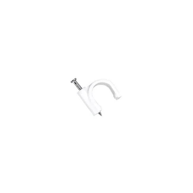 TCE LMG-NCC-5mm-W - Grapa de pared / Diámetro interno 5 mm / Altura 6 mm / Color blanco / Bolsa de 50 piezas