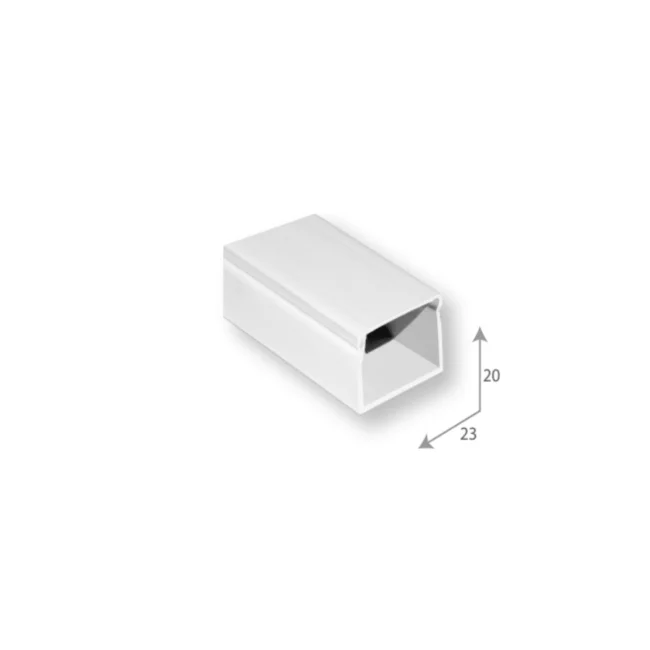 SBE TECH SBE-2023 Canaleta plástica / PVC / Una vía / Alto 2 cm, Ancho 2.3 cm, Largo 2 metros