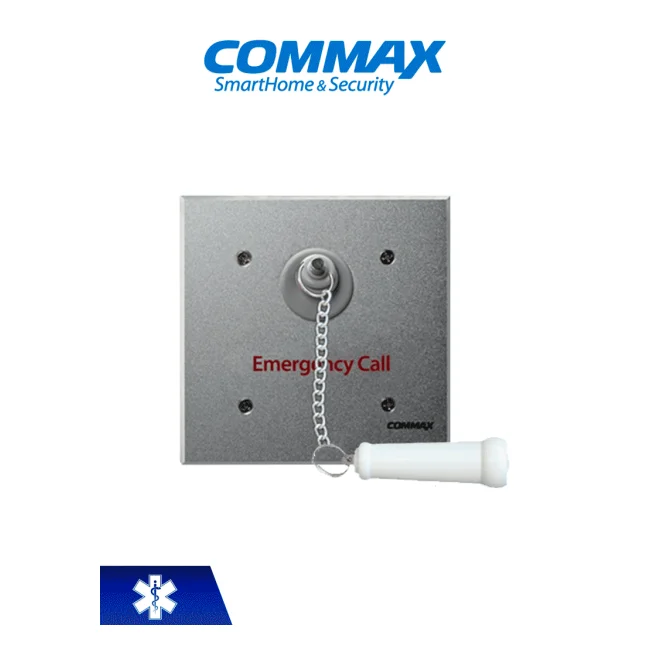 COMMAX ES420 - Botón de emergencia con cadena para sistema de llamado de enfermería / Uso en regaderas, con protección contra agua / Conexión con JNS4CS a 2 hilos / Activa luz de corredor