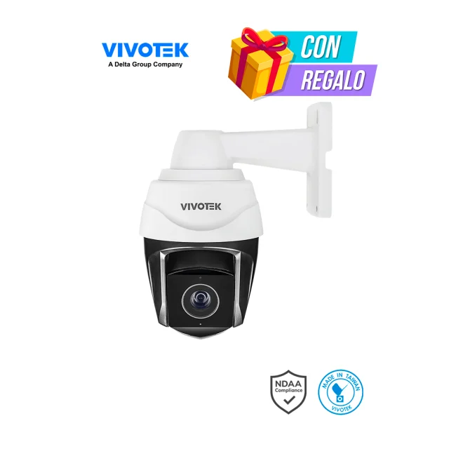 VIVOTEK SD9384-EHL - Cámara IP PTZ Exterior 5 MP con Zoom Óptico 30x, Smart IR 200m y Tracking, Protección Nema4X/IP66/IK10, EIS, WDR Pro con ciberseguridad Trend Micro, Camera Link y certificado NDAA, ONVIF, Deep Search