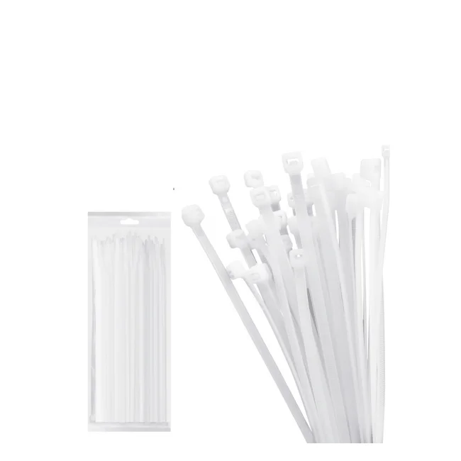 TCE LMG-SZS5X300B - Cincho de Nylon Color Blanco, Bolsa con 100 piezas, Medida 4.6mm Ancho X 300mm Largo, Certificación UL 94V-2