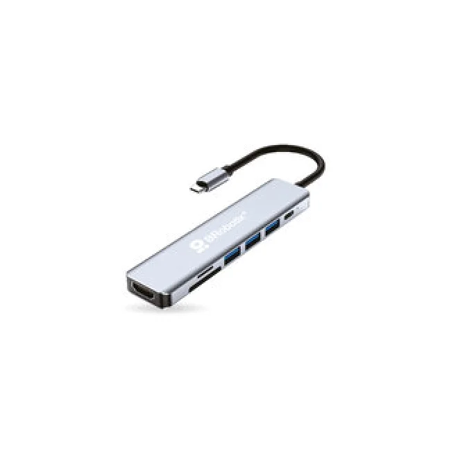 DOCKING 7 EN 1: CONECTOR USB TIPO C A HDMI 4K30HZ,USB V3.0x3, SD/TF Y USB TIPO C PD 100W