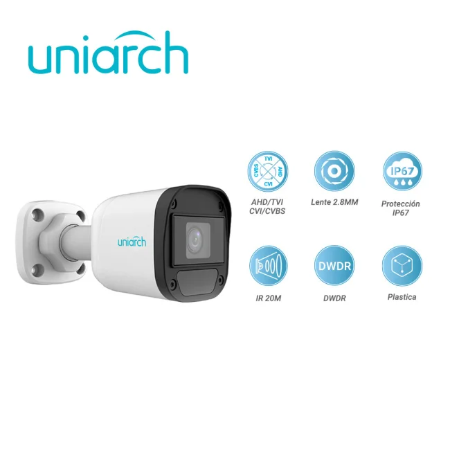 Uniview UAC-B115-F28 cámara de vigilancia Bala Cámara de seguridad CCTV Exterior 2880 x 1620 Pixeles Techo/pared image 2