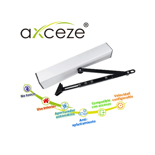 Axceze AX-PUSHBAR muelle para puertas Universal Cierre de puerta montado sobre la superficie (brazo normal) Negro