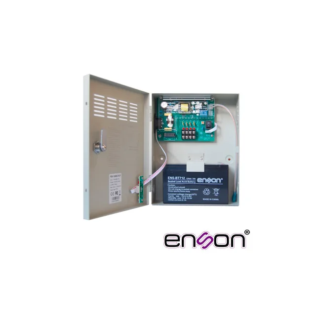 KIT DE FUENTE ENSON PSB-1204B CONTIENE UNA FUENTE TIPO CAJA PSB-1204BACKUP DE 12V 3A Y UNA BATERIA ENS-BT412, IDEAL PARA INICIAR UN SISTEMA DE ALIMENTACION DE 4 CAMARAS DE 0.75A DE COMSUMO MAXIMO CADA UNA