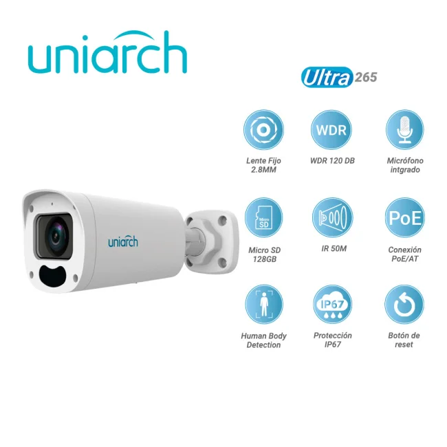 Uniarch IPC-B312-APKZ cámara de vigilancia Bala Cámara de seguridad IP Exterior 1920 x 1080 Pixeles Techo/pared image 6