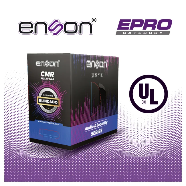 CABLE PARA AUDIO Y SEGURIDAD ENSON EPRO-5302F 4C/18AWG MULTIFILAR 100 POR CIENTO COBRE FORRO DE PVC CMR COLOR GRIS BLINDADO CERTIFICACION UL 305 METROS