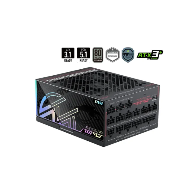 MSI MPG Ai1300TS PCIE5 unidad de fuente de alimentación 1300 W 24-pines ATX ATX Negro