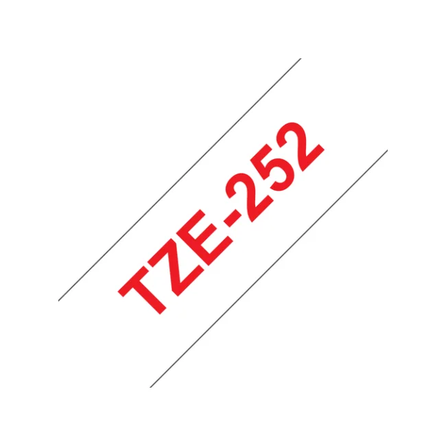 Brother TZE-252 cinta para impresora de etiquetas Rojo sobre blanco
