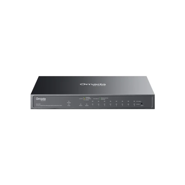 TP-Link Omada ES210GP dispositivo de redes Gestionado L2 Gigabit Ethernet (10/100/1000) Energía sobre Ethernet (PoE) Carril DIN Negro