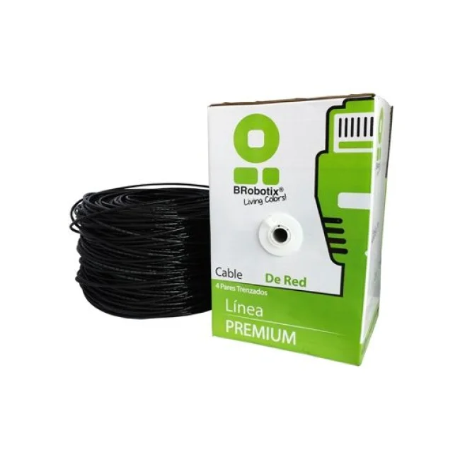 BRobotix 176122 cable de red Negro 100 m Cat6 U/UTP (UTP)