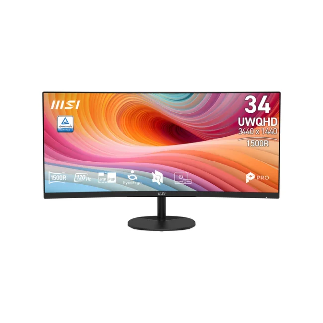 MSI Pro MP341CQ E12 monitor de computadora 86.4 cm (34") 3440 x 1440 Pixeles UltraWide Quad HD Negro