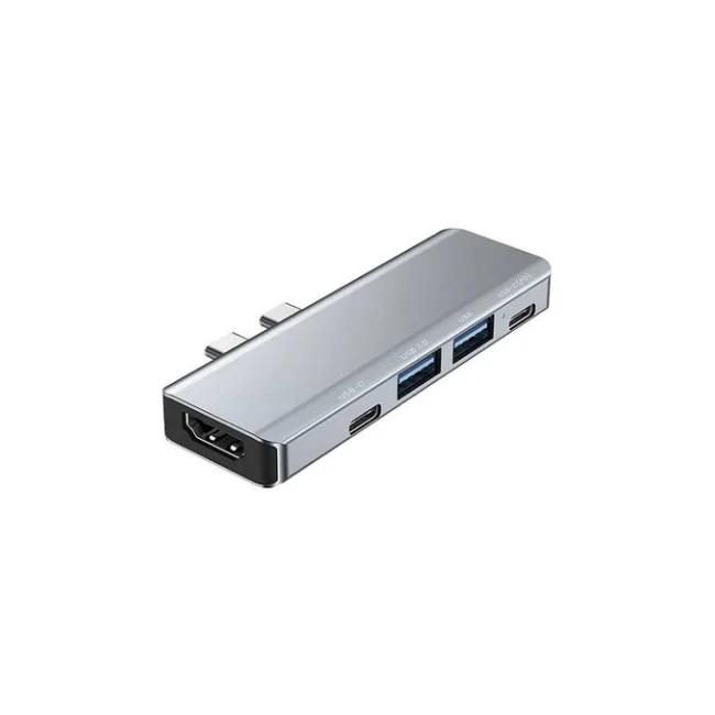 Urban Balance UB52 base para laptop o replicador de puertos Acoplamiento USB 3.2 Gen 1 (3.1 Gen 1) Type-C Plata