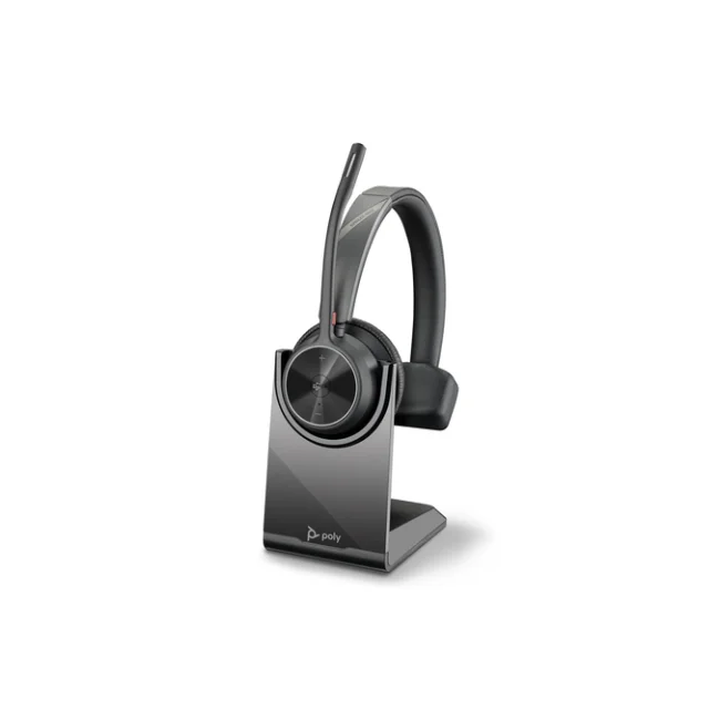 HP Poly Auriculares USB-C Poly Voyager 4310-M con certificación de Microsoft Teams + adaptador BT700 + soporte de carga