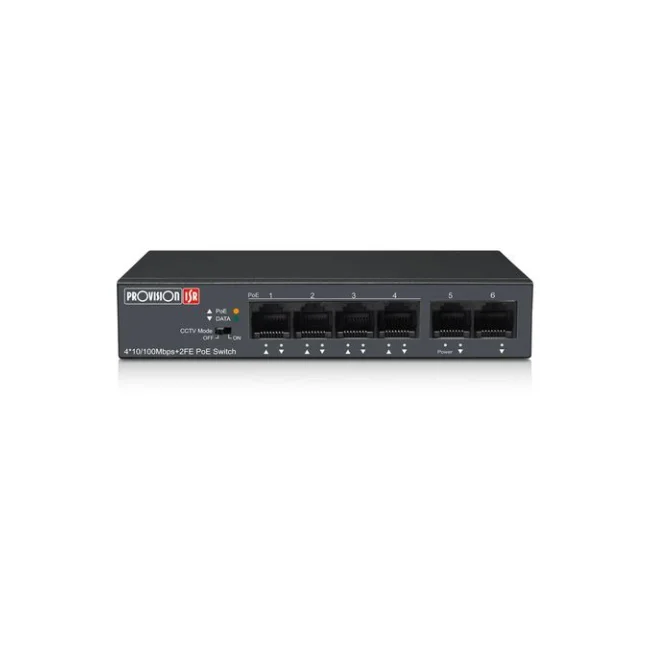 Provision-ISR PoES-0460C+2I-V2 No administrado Fast Ethernet (10/100) Energía sobre Ethernet (PoE) Negro