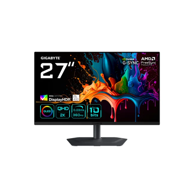 GIGABYTE MO27Q3 monitor de computadora 68.6 cm (27") 2560 x 1440 Pixeles Quad HD QD-OLED Negro