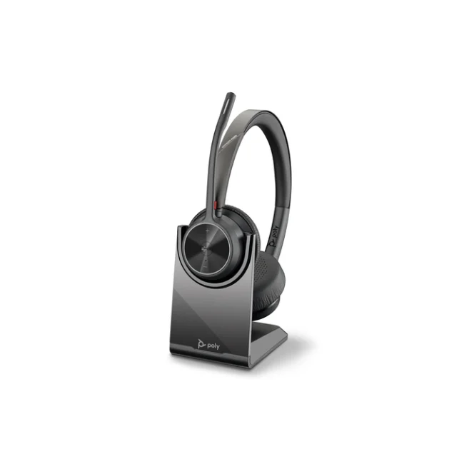 HP Poly Auriculares Poly Voyager 4320-M con certificación de Microsoft Teams + adaptador BT700 + soporte de carga