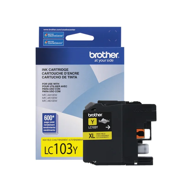 Brother LC103Y cartucho de tinta 1 pieza(s) Original Alto rendimiento (XL) Amarillo