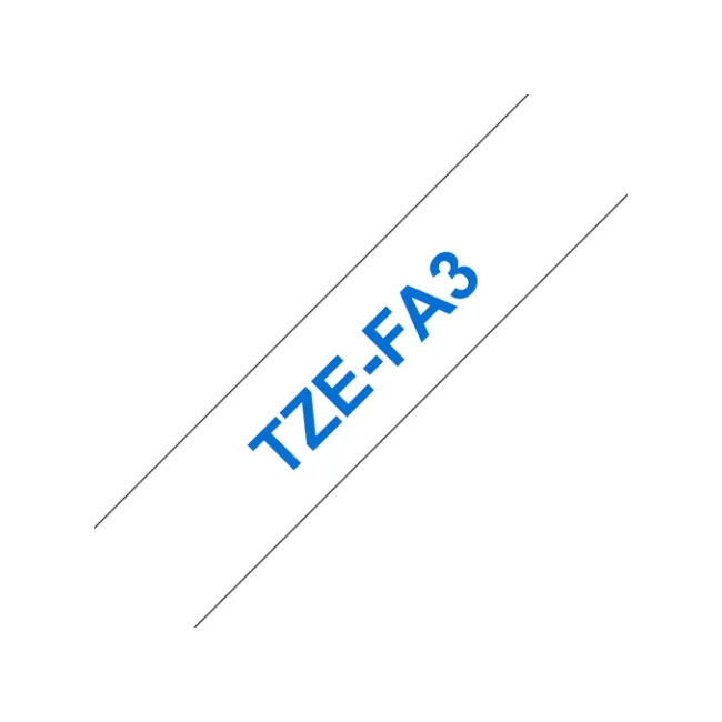 Brother TZE-FA3 cinta para impresora de etiquetas Azul sobre blanco