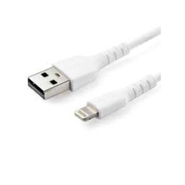 StarTech.com Cable Resistente USB-A a Lightning de 1 m Blanco - Cable de Alimentación y Sincronización USB Tipo A a Lightning con Fibra de Aramida Robusta - Con Certificación MFi de Apple - iPad/iPhone 12