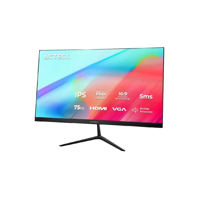 Monitor ACTECK Plano 24.5" IPS Captive Vivid SP245 / FHD / 75Hz / 5ms / 2xAltavoces 3W / Low-blue light / Flicker-free / 1xVGA + 1xHDMI 1.4 + 1x Audio / VESA 75mm / Advanced Negro image 4