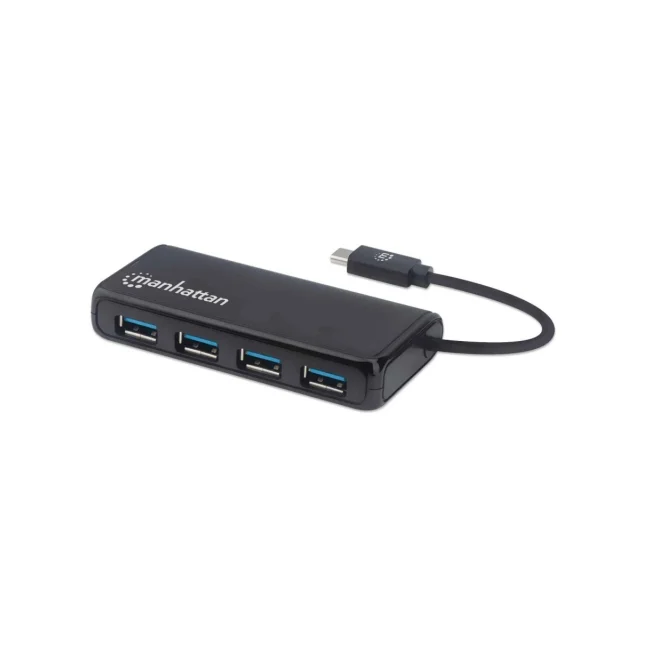 Manhattan Hub USB 3.2 Gen 1 de 4 puertos USB-A USB 3.2 Gen 1, de Tipo-C macho a 4 conectores Tipo A hembra, velocidad de transferencia hasta 5 Gbps, energía por medio del bus, negro image 10