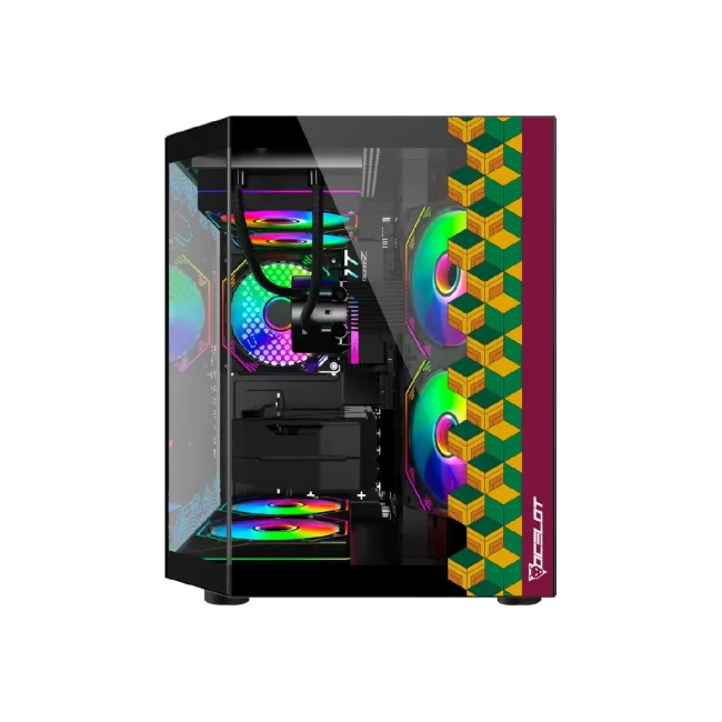 GABINETE OCELOT GAMING BLACK MIZU /M-ATX, ITX / PANEL LATERAL Y FRONTAL DE CRISTAL TEMPLADO / INCLUYE 3 VENTILADORES / ENFRIAMIENTO LIQUIDO HASTA 240MM / GPU HASTA 320MM / COLOR NEGRO image 3