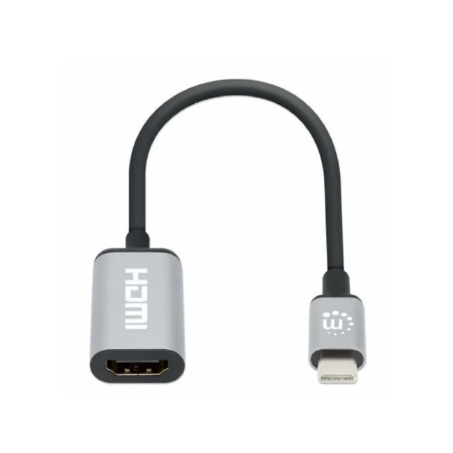 Manhattan 153706 adaptador de cable de vídeo 0.15 m USB Tipo C HDMI Tipo A (Estándar) Negro, Plata image 4