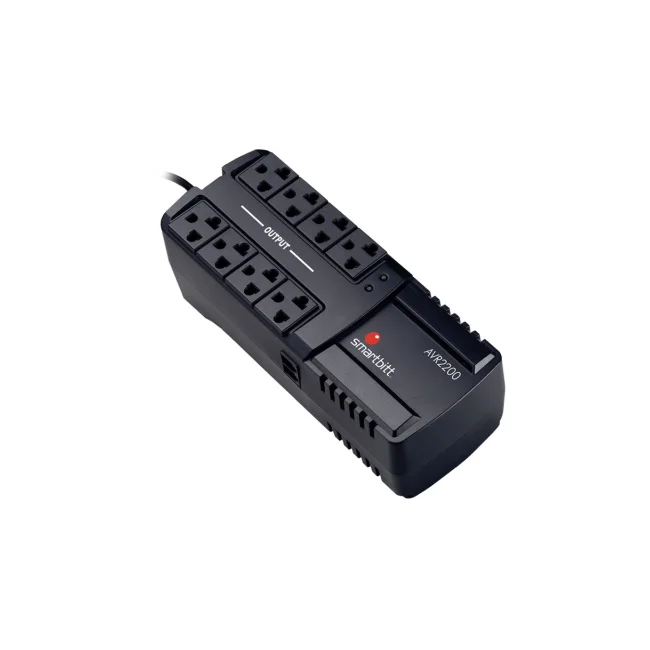 Smartbitt SBAVR2200 regulador de voltaje 8 salidas AC 95-150 V Negro image 6