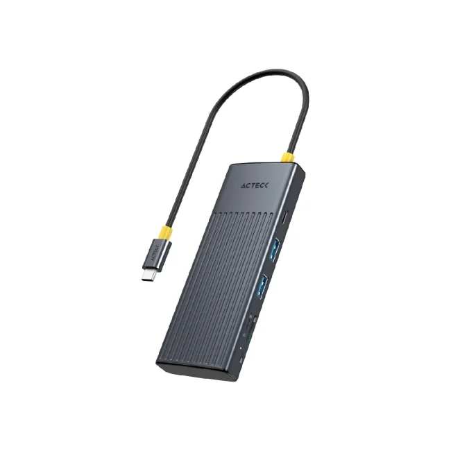 Hub Acteck Nexus Dock Pro HN920 7 en 1 4K Hdmi/2xUSB A/USB C/TF2.0/SD2.0/USB C PD Charging 100W negro