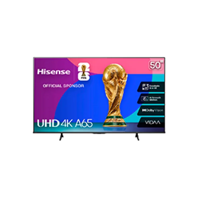 SMART TV HISENSE 50A65NV 50" VIDAA UHD 4K 3840X2160 WIFI