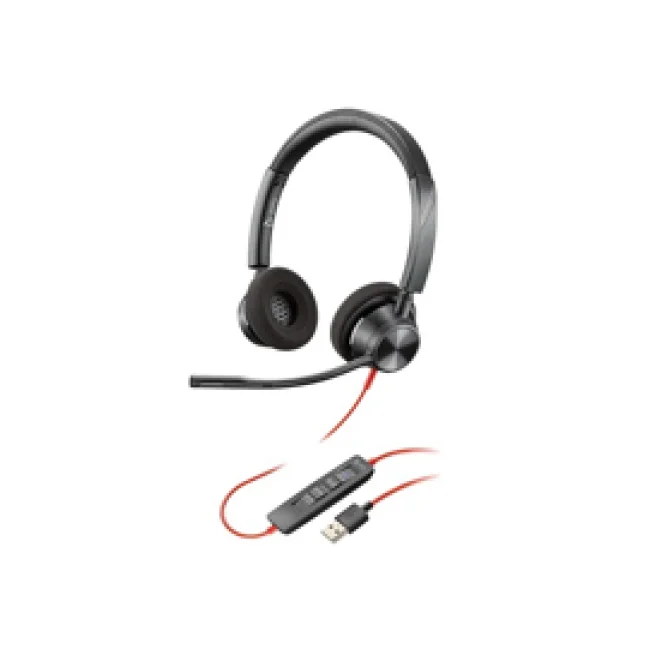 HP Poly Auriculares estéreo USB-C Poly Blackwire 3320 con certificación de Microsoft Teams + adaptador USB-C/A