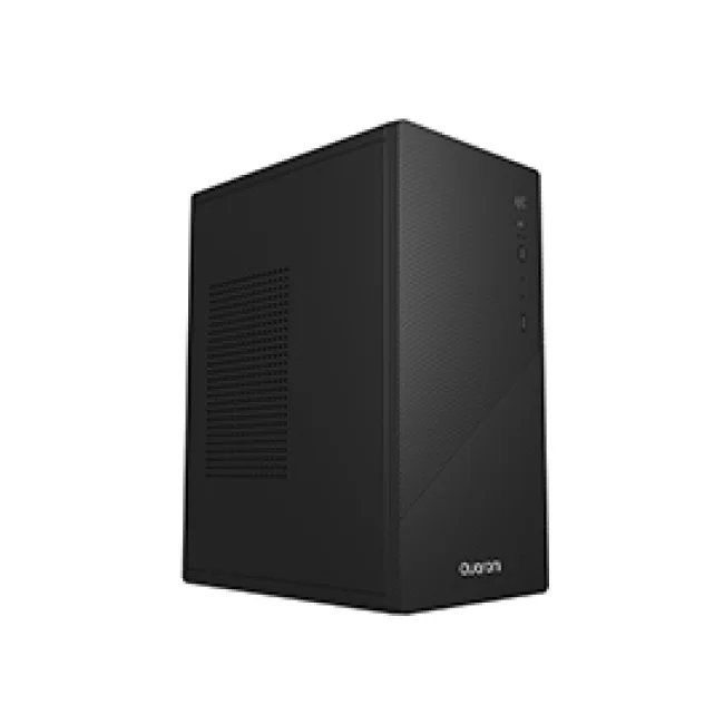 GABINETE MICRO TORRE QUARONI MICRO ATX, MINI ITX / 2USB 2.0 / FRONT ZIGZAG/ INCLUYE FUENTE 500W/ 1 VENTILADOR INCLUIDO/NEGRO